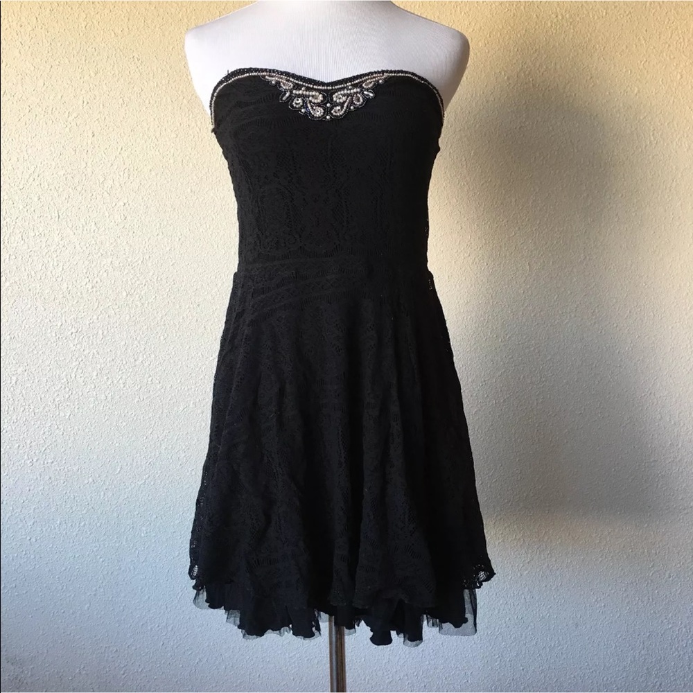 Free people strapless lace dress
